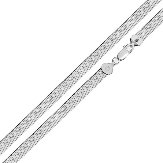 Silver Herring Bone Chain ,4.5mm , 18 Inches