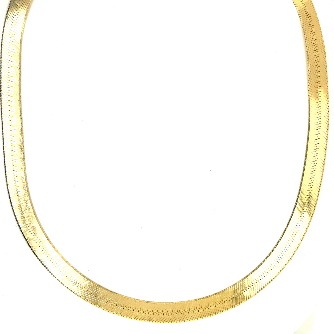 Yellow Gold Herringbone Necklace, 14k, 20 Inches, 15.24gr