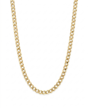 18K Yellow Gold Curb Chain Necklace 24" 5mm Solid - studio hero