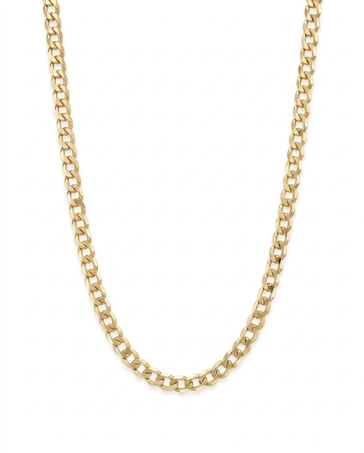 18K Yellow Gold Curb Chain Necklace 24" 5mm Solid - studio hero