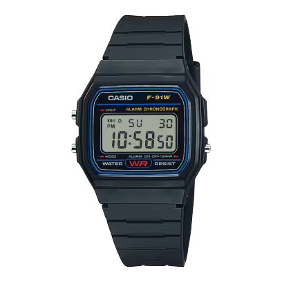 Resin Digital Watch 38.2mm Stopwatch Alarm LED Light