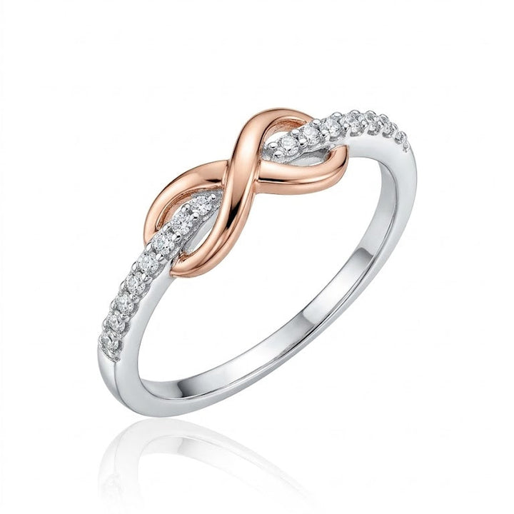 925 Sterling Silver & 10k Rose Gold Two-Tone Infinity Ring