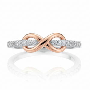925 Sterling Silver & 10k Rose Gold Two-Tone Infinity Ring
