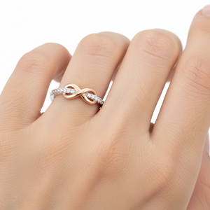 925 Sterling Silver & 10k Rose Gold Two-Tone Infinity Ring