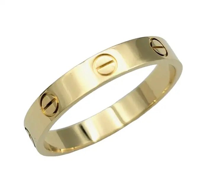 Yellow Gold Love Design Hollow Band. 18k, 1.5gr