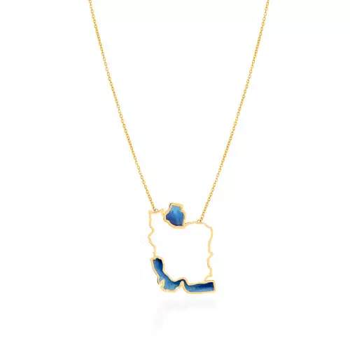 Yellow Gold Necklace, Map of IRAN, 18k, 3.76gr