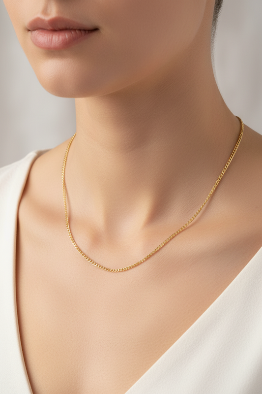 Yellow Gold Curb Chain necklace, 10k, 20 Inches