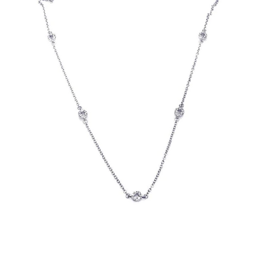 Silver Rhodium Plated Open Circle Necklace