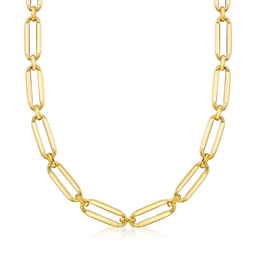 Large 14mm Hollow Oval Link Chain Necklace . 18k, 4.09gr, 20"