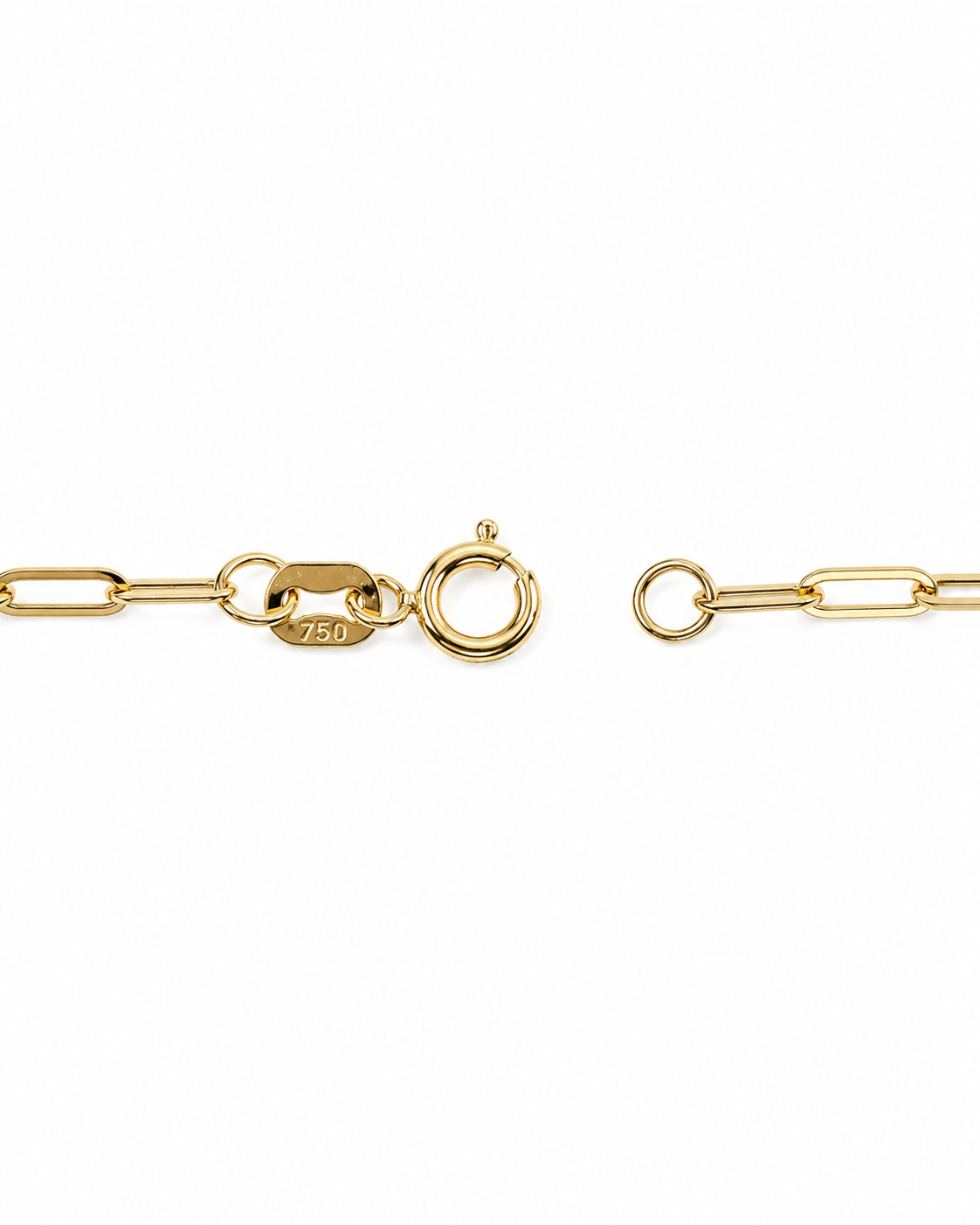 18K Yellow Gold Paperclip Chain Necklace 22" 2mm