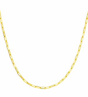 Yellow Gold Paperclip Chain Necklace. 18k, 4.25gr, 18