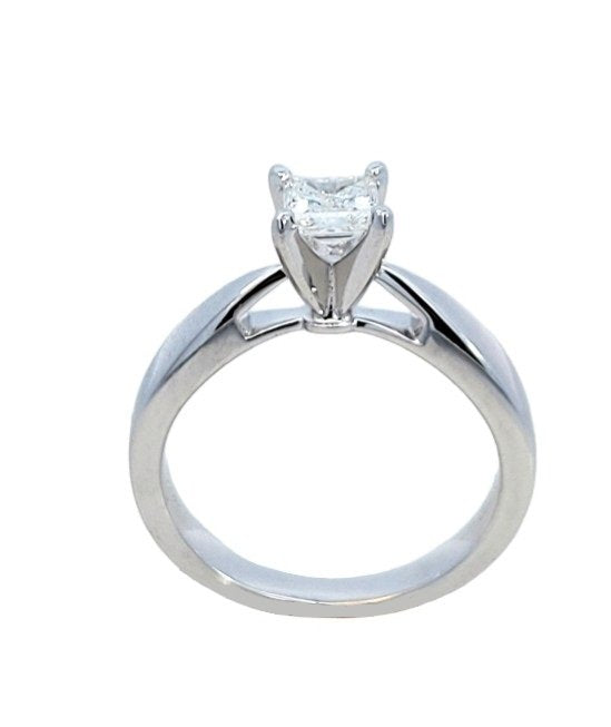 White Gold and Platinum Princess Cut Celebration Canadian Diamond Lux® 0.50 CT Ring. 18k, Pt. 4.7gr, VS1, E. #48426