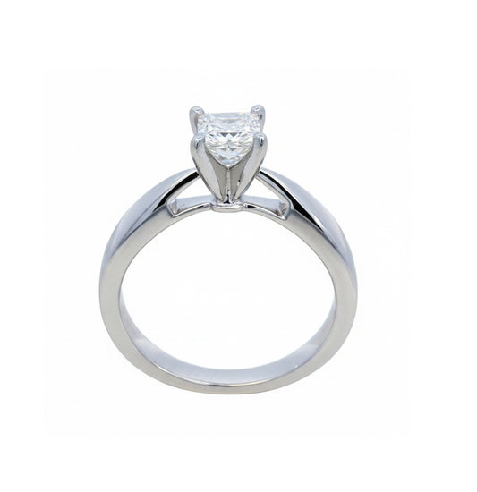 18K White Gold and Platinum Princess Cut Diamond 0.50ct