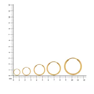 Yellow Gold Hoop Earrings, 15mm, 18k