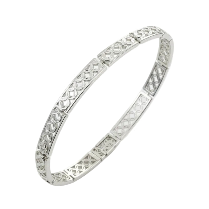 925 Sterling Silver Lattice Statement Bracelet