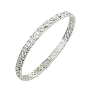 925 Sterling Silver Lattice Statement Bracelet