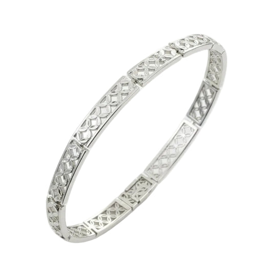 925 Sterling Silver Lattice Statement Bracelet
