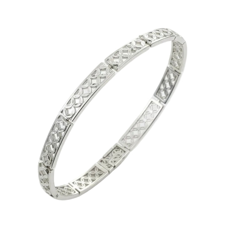 925 Sterling Silver Lattice Statement Bracelet