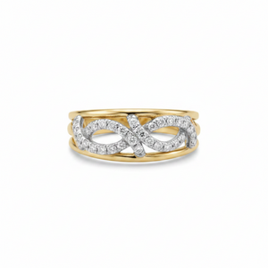 18K Two-Tone Gold Diamond Infinity Ring