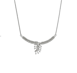 White Gold Classic Diamond Necklace. 14K, TDW: 0.82ct, SI, H