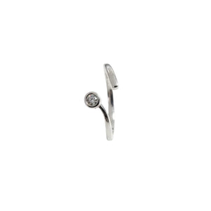 925 Sterling Silver Open Bypass Diamond Ring