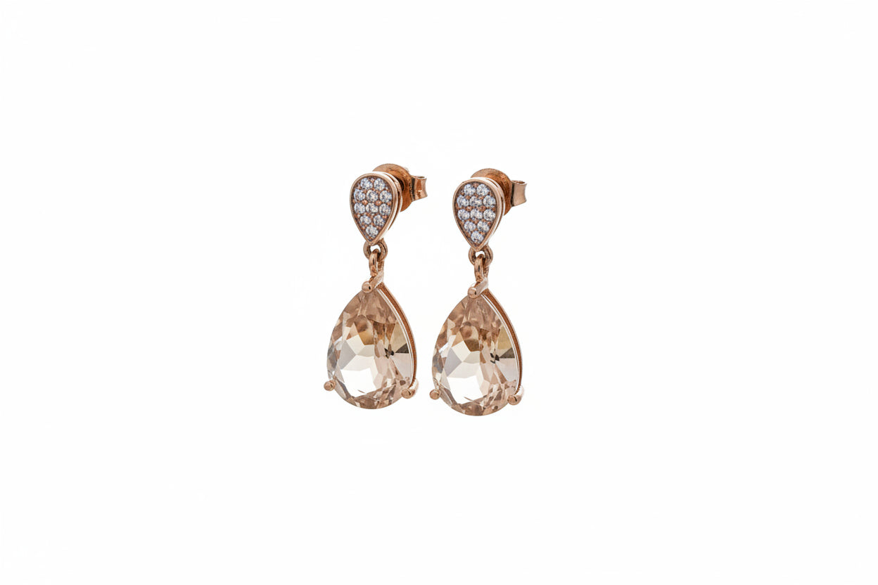 Sterling Silver Dangling Earrings with Champion Crystals