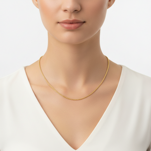 18K Yellow Gold Wheat Style Chain 16"