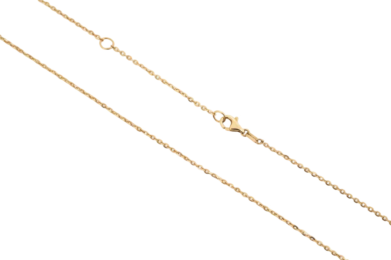 18K Yellow Gold Cable Chain 16 to 18" Adjustable 2.69 gr