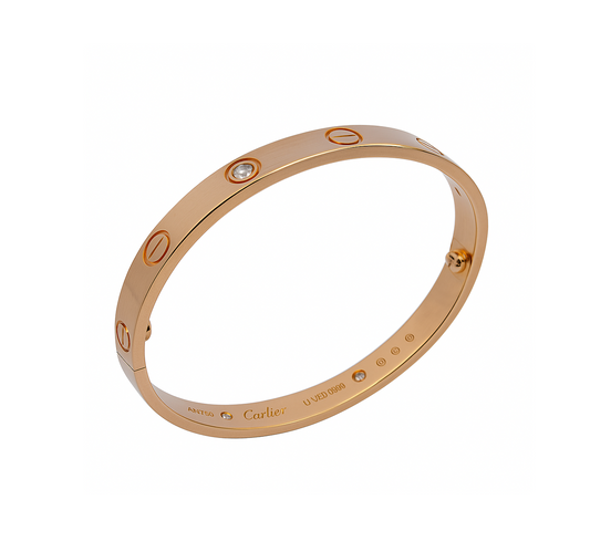 18K Rose Gold Cartier Love Bracelet with Diamonds, TDW: 0.42ct – Resale