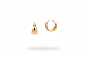 Yellow Gold Dome Huggie Hoops 18k
