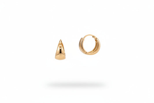 Yellow Gold Dome Huggie Hoops 18k