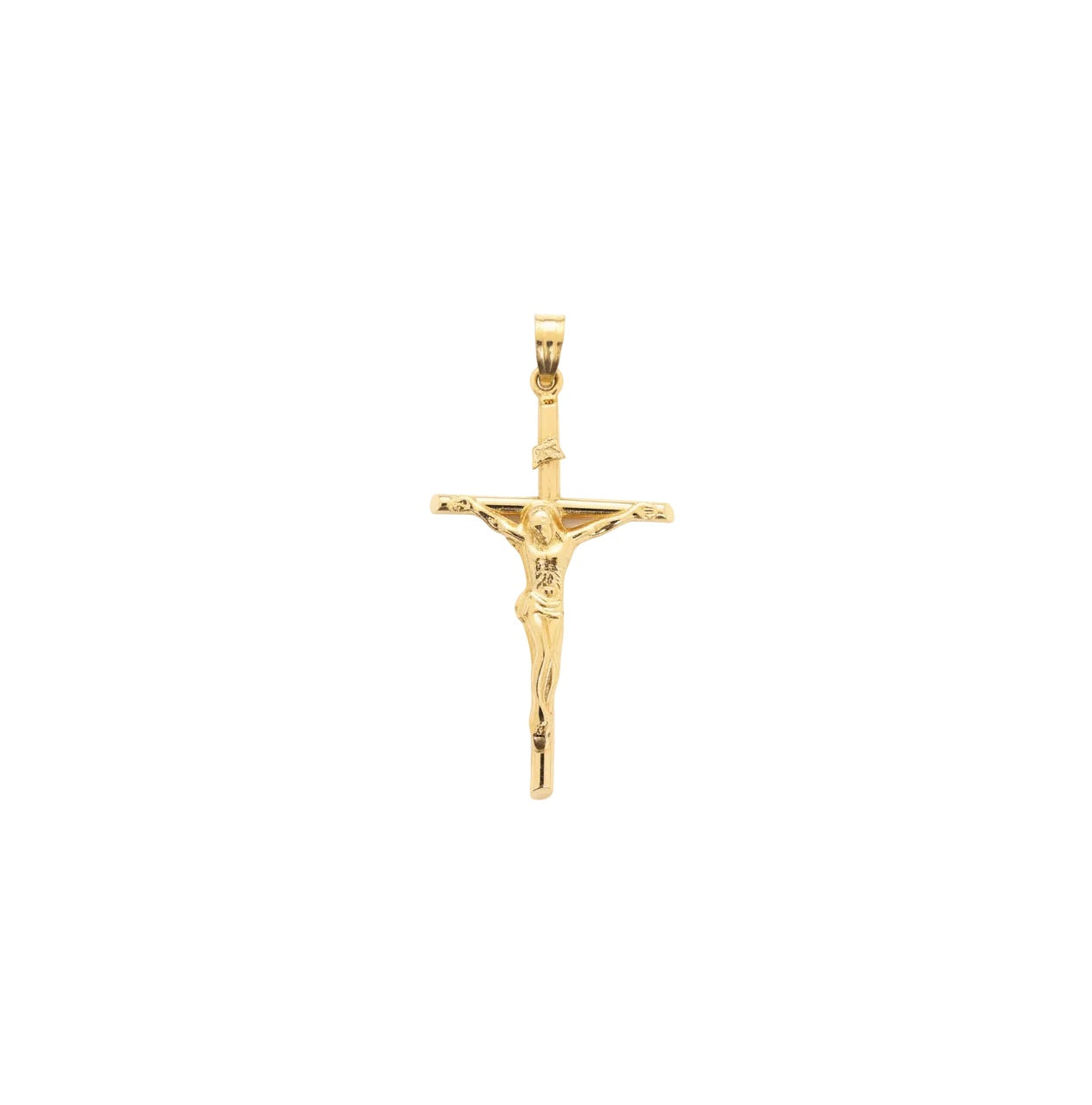 14K Yellow Gold Cross Pendant with Jesus