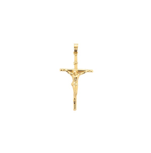 14K Yellow Gold Cross Pendant with Jesus