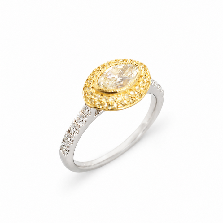 18K Diamond Marquise Halo Engagement Ring