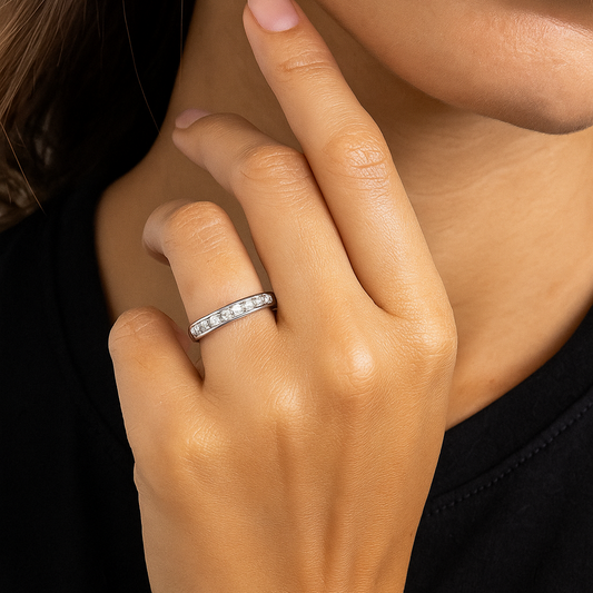 19k White Gold Channel Setting Diamond Band