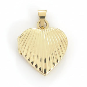 14K Yellow Gold Solid Heart Shape Clasp Pendant.