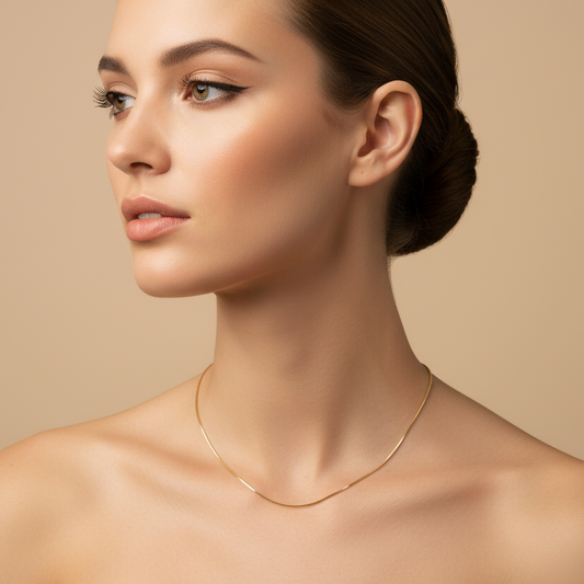 Yellow Gold Box Chain, 18k, 3.9gr, 18 inches