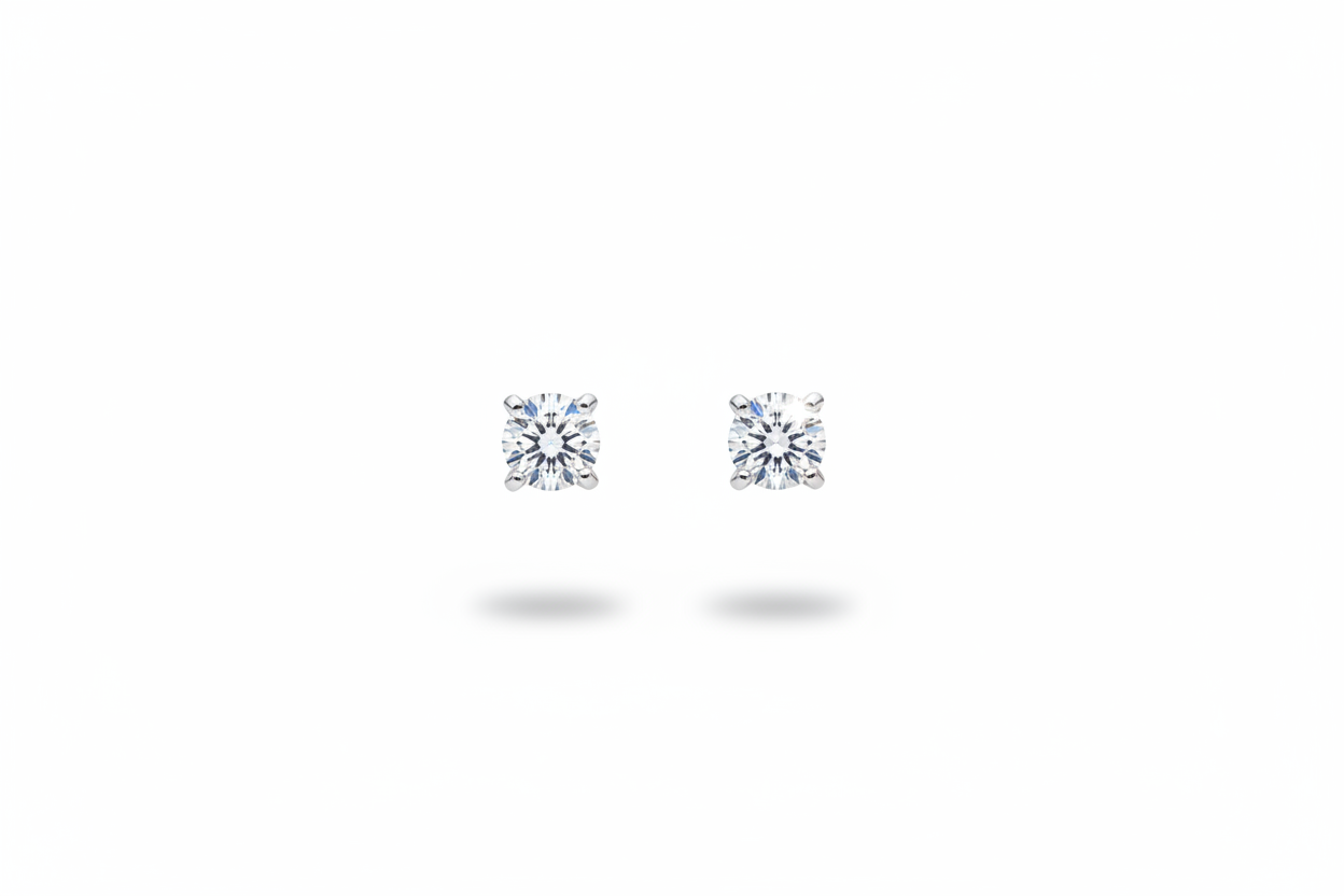 Sterling Silver Small Large Round Cz Studs 925 Cz