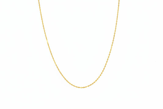 18K Yellow Gold Cable Chain with Adjustable loop