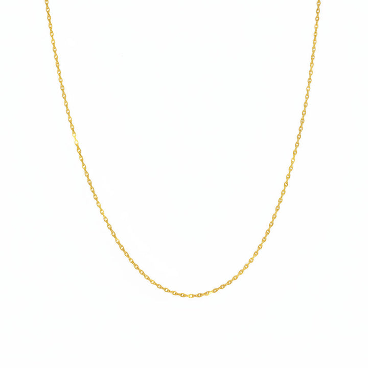 18K Yellow Gold Cable Chain with Adjustable Loop