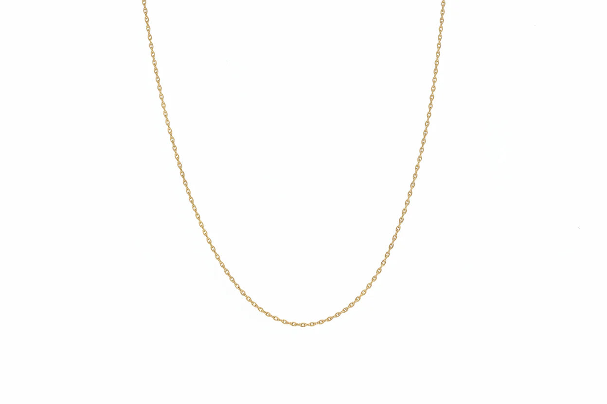 18K Yellow Gold Cable Chain 16 to 18" Adjustable 2.69 gr