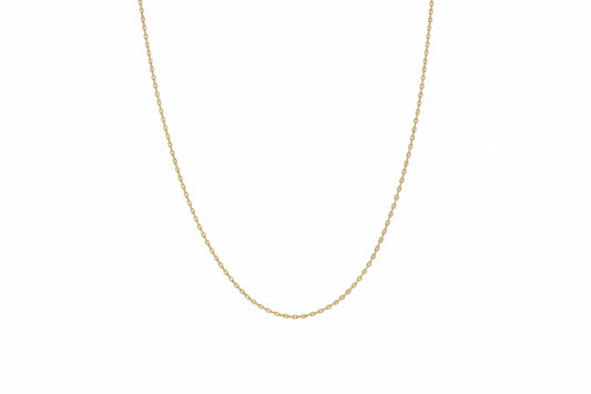 18K Yellow Gold Cable Chain 16 to 18" Adjustable 2.69 gr
