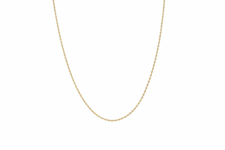 18K Yellow Gold Cable Chain 16 to 18" Adjustable 2.69 gr