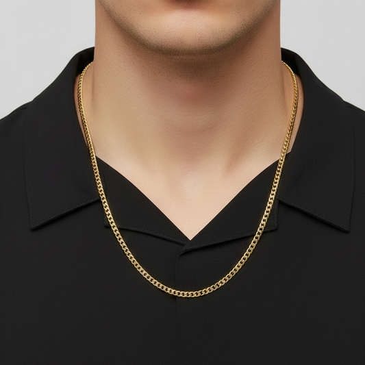 14K Yellow Gold Curb Chain, 28"