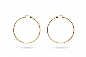 Yellow Gold Inside Out Pave CZ Hoop Earrings 10k