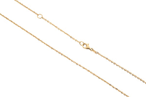 18K Yellow Gold Cable Chain with Adjustable loop