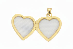 14K Yellow Gold Solid Heart Shape Clasp Pendant.