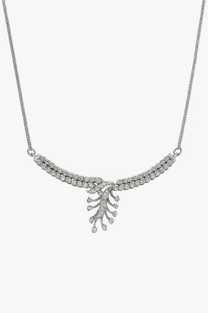 White Gold Classic Diamond Necklace. 14K, TDW: 0.82ct, SI, H