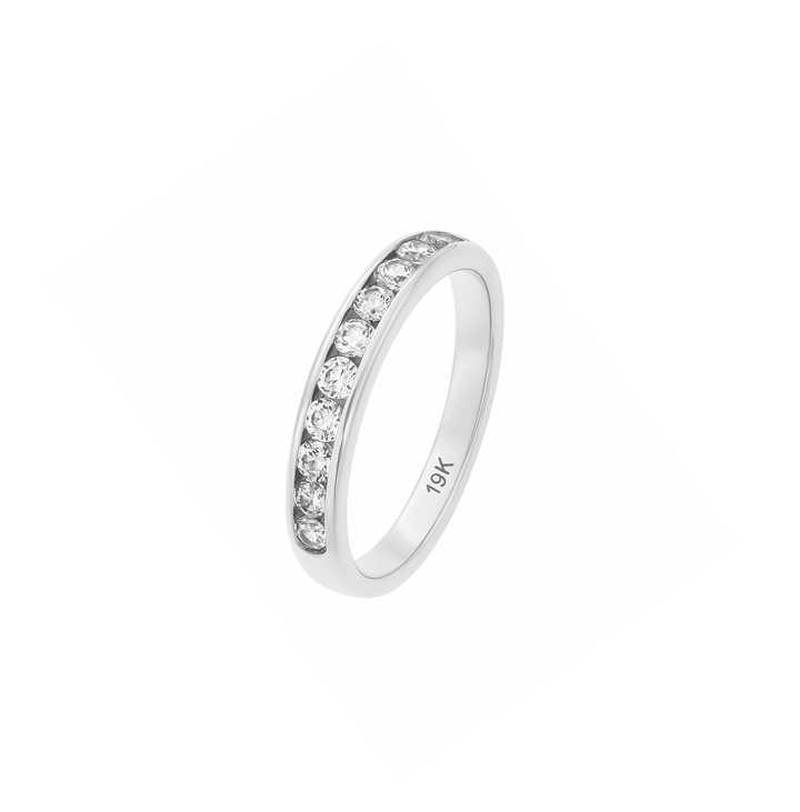 19k White Gold Channel Setting Diamond Band