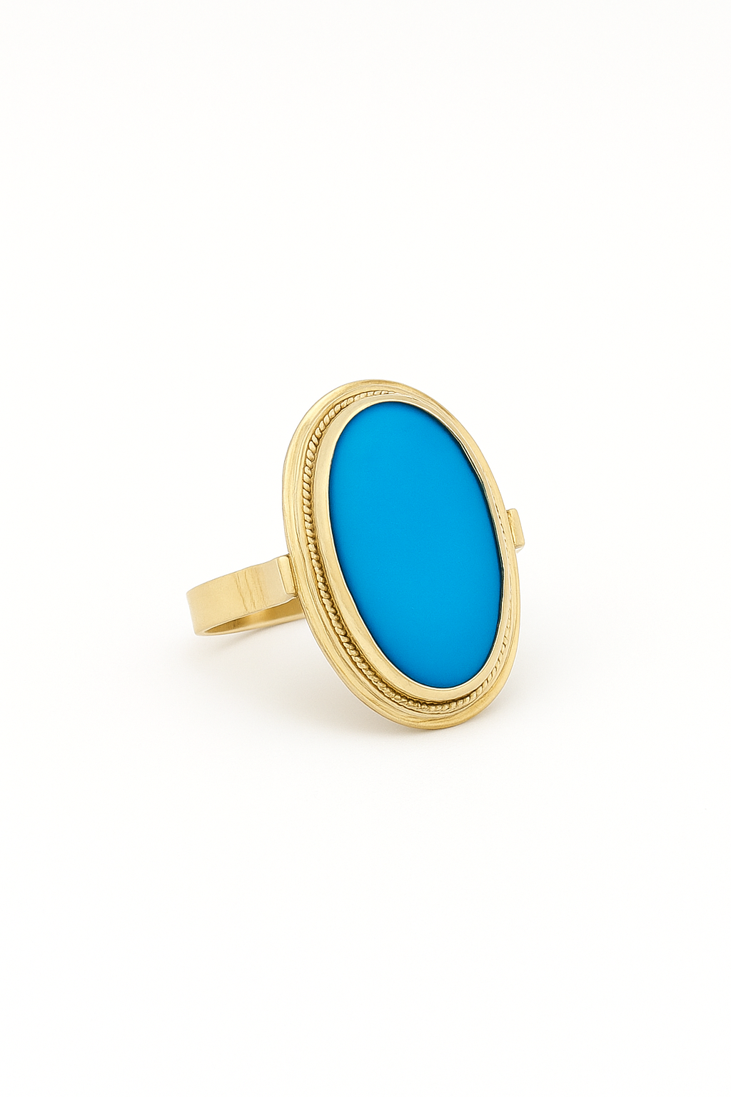 Vintage Yellow Gold Turquoise Ring. 14K, T: 2.9ct